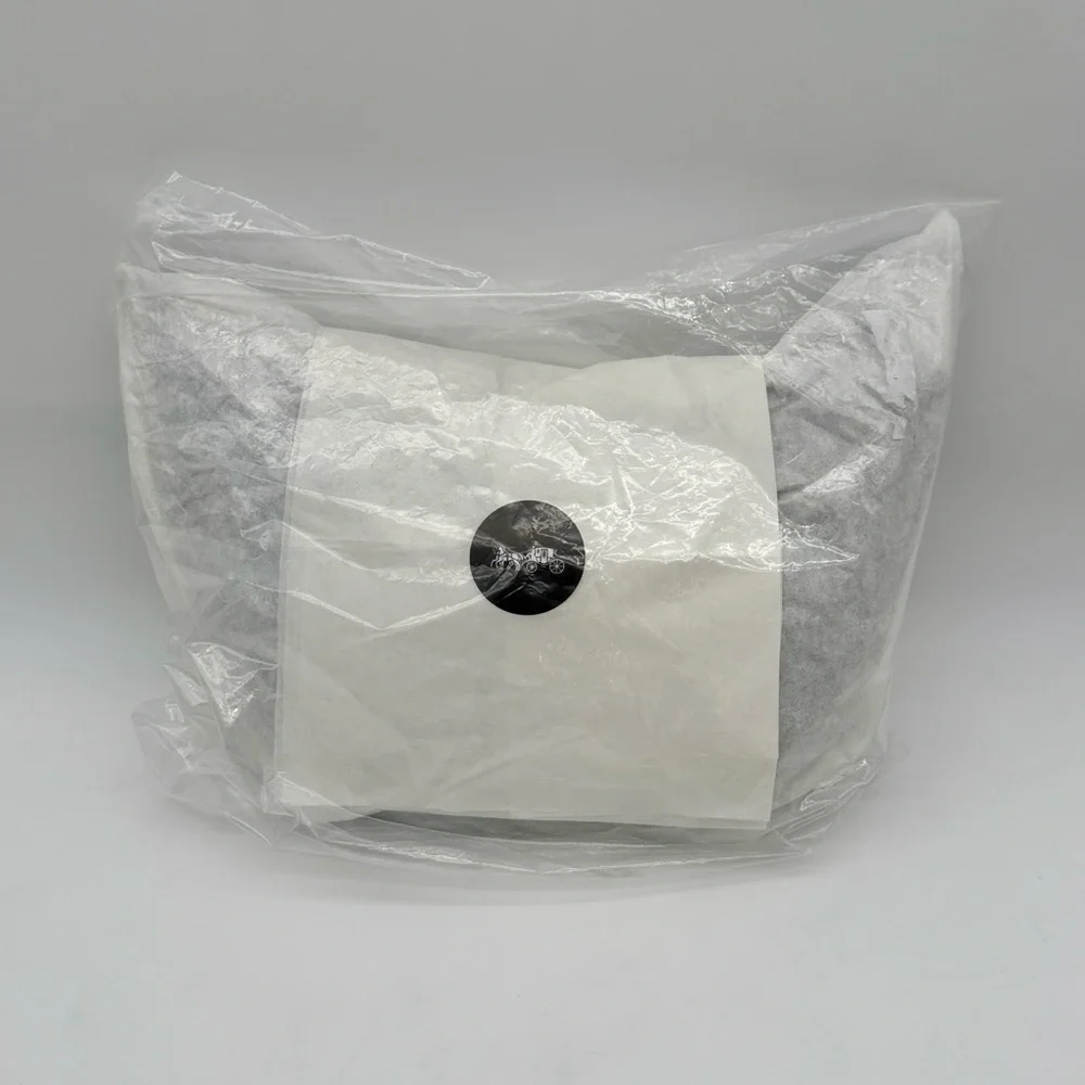 Coach Aria Shoulder Bag In Signature Canvas Silver Blue Navy - Picture 11 of 11